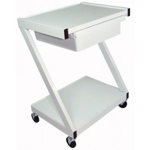 Z-Cart Steel 2-Shelf w/Drawer White