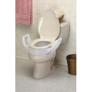 Elevated Toilet Seat w/Arms Elongated 19 Wide