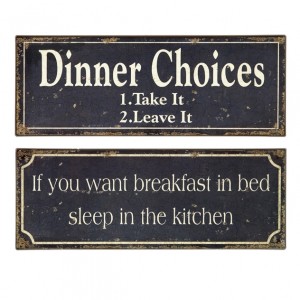 Breakfast and Dinner Signs - Set of 2